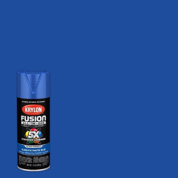 Short Cuts Krylon Fusion All-In-One Gloss Patriotic Blue Paint+Primer Spray Paint 12 oz K02716007 - main